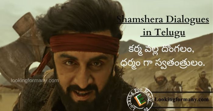 Shamshera dialogues in telugu with images